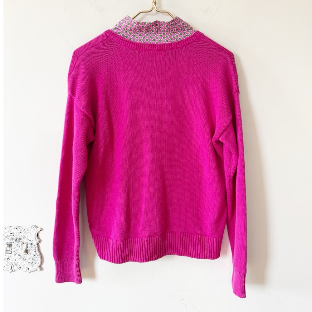 Lauren Ralph Lauren Pink Twofer Sweater Paisley Shirt S - Picture 2 of 5